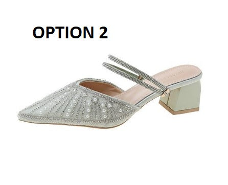 New Casual Cover Toe Slides Square heel CODE: KAR2106
