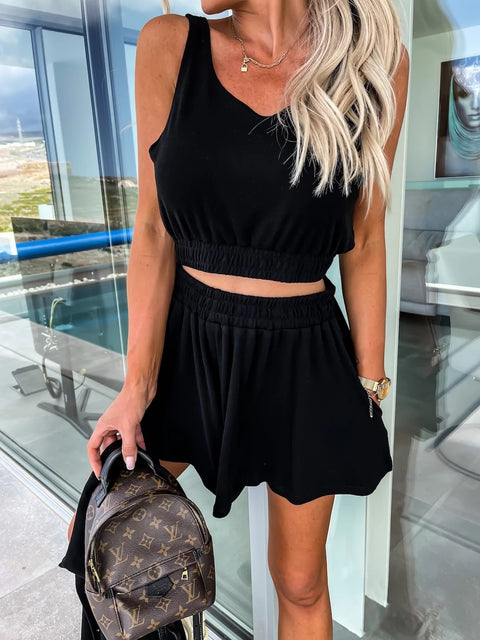 Summer Loose Solid Coat + Vest +Pocket Short Outfits Casual Three-Piece Set CODE: KAR2111
