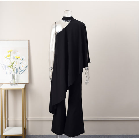 Summer Sexy Off Shoulder O Neck Blouse Top And Wide Leg Pant Two Piece Set CODE: KAR2113