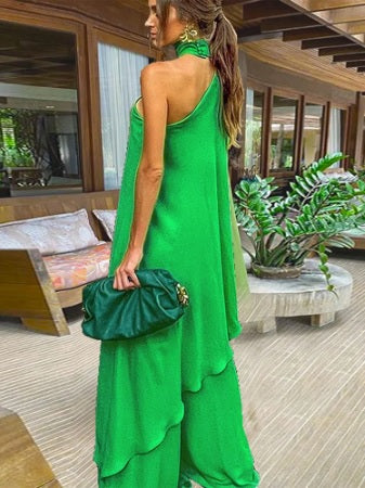 Summer Sexy Off Shoulder O Neck Blouse Top And Wide Leg Pant Two Piece Set CODE: KAR2113