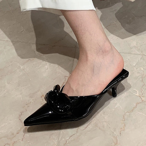 Summer Candy Color Metal Chain Design Pointed Tow Heel CODE: KAR2115