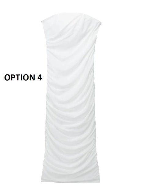 Sexy Strapless Color Matching Tie Dye Printing Side Zipper Slim Midi Dress CODE: KAR2117