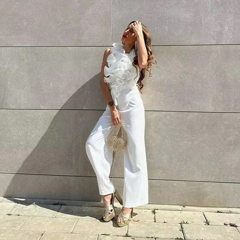 New Fashion Patchwork Flounces Decorative Elegant Jumpsuit CODE: KAR2118