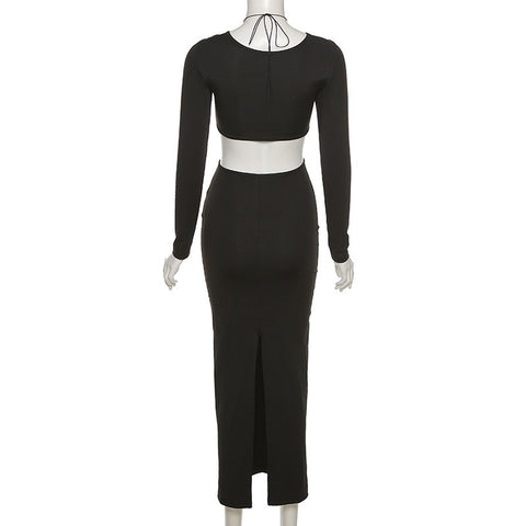 Autumn New Long Sleeve Sexy V-Neck Temperament Dress CODE: KAR2127