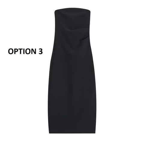 Sexy Ruched Waist Strapless Side Slit Off Shoulder Midi Long Dress CODE: KAR2128