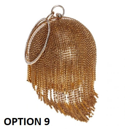 New Tassel Rhinestones Design With Chain Ball Bags CODE: KAR2139