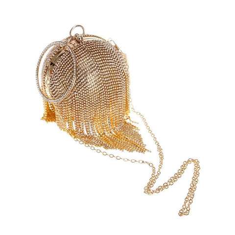 New Tassel Rhinestones Design With Chain Ball Bags CODE: KAR2139