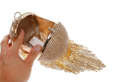 New Tassel Rhinestones Design With Chain Ball Bags CODE: KAR2139