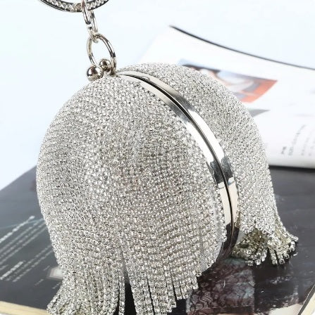 New Tassel Rhinestones Design With Chain Ball Bags CODE: KAR2139
