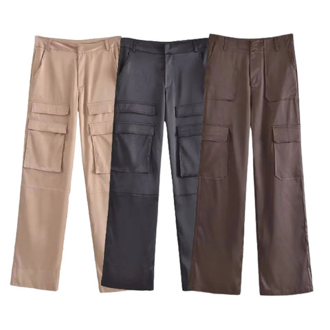 New Fashion Satin Cargo Pants CODE: KAR2143