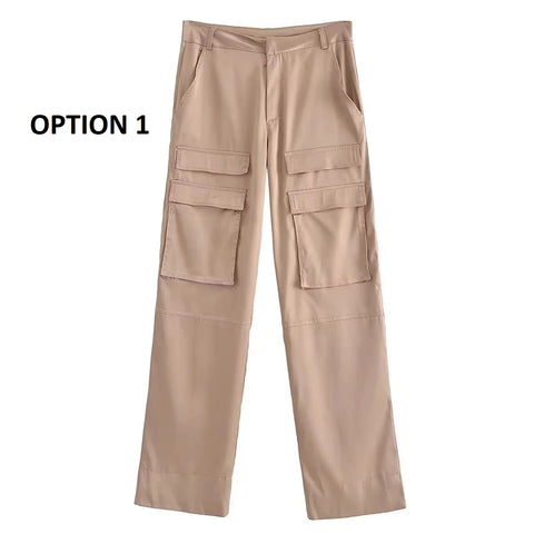 New Fashion Satin Cargo Pants CODE: KAR2143