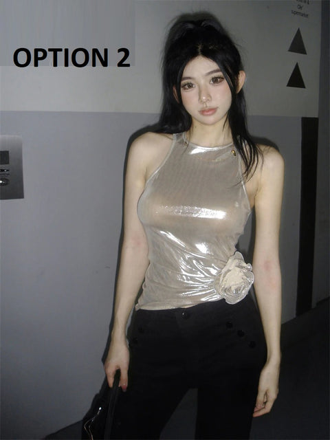 New Matte Transparent Simple Sexy Sleeveless Vest CODE: KAR2145