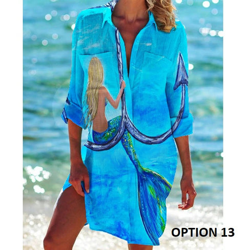 Summer Fashion Long Sleeve Turn Down Button Up Boho Tops CODE: KAR2146