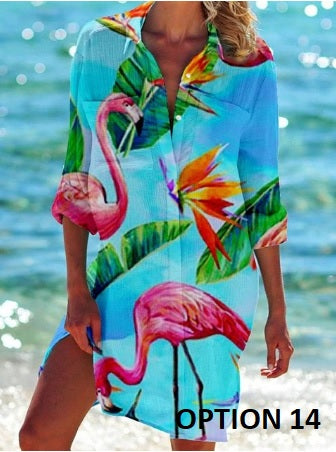 Summer Fashion Long Sleeve Turn Down Button Up Boho Tops CODE: KAR2146