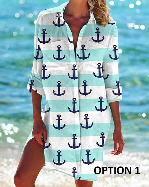 Summer Fashion Long Sleeve Turn Down Button Up Boho Tops CODE: KAR2146