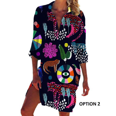 Summer Fashion Long Sleeve Turn Down Button Up Boho Tops CODE: KAR2146