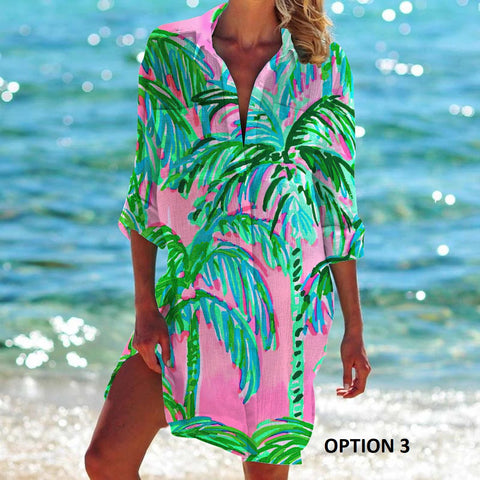 Summer Fashion Long Sleeve Turn Down Button Up Boho Tops CODE: KAR2146