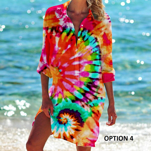 Summer Fashion Long Sleeve Turn Down Button Up Boho Tops CODE: KAR2146