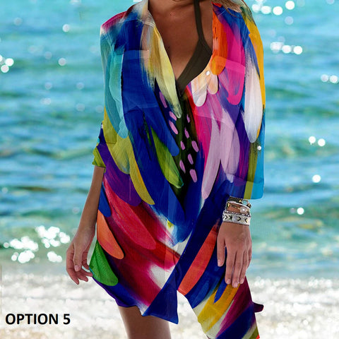 Summer Fashion Long Sleeve Turn Down Button Up Boho Tops CODE: KAR2146