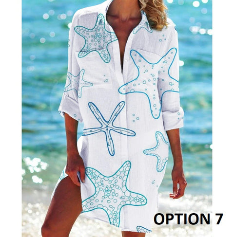 Summer Fashion Long Sleeve Turn Down Button Up Boho Tops CODE: KAR2146