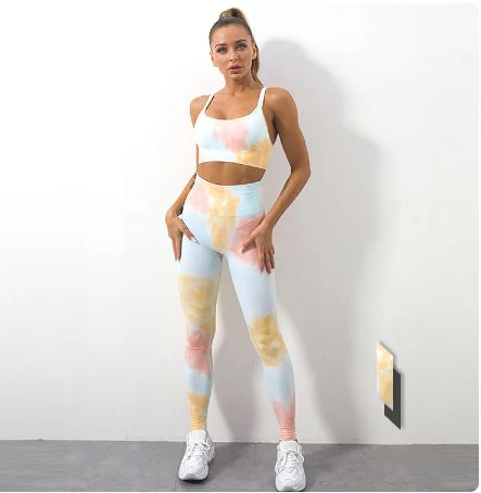 New Sexy Painted Double Shoulder Straps Bra And Trouser 2 Piece Set CODE: KAR2147