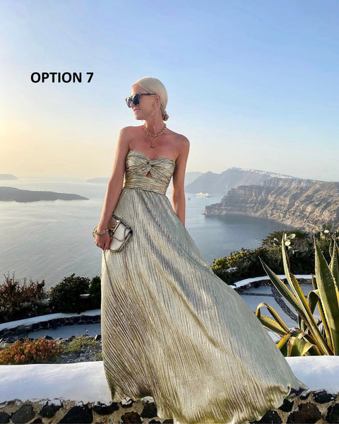 New Summer Sexy Chest-wrapped Bronzing Casual Big Swing Dress CODE: KAR2161