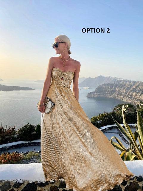 New Summer Sexy Chest-wrapped Bronzing Casual Big Swing Dress CODE: KAR2161