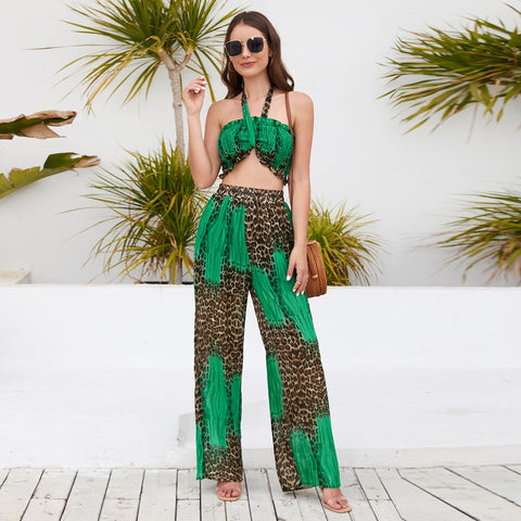 Summer Sexy Sleeveless 2 Piece Top Long Pant Matching Set CODE: KAR2167