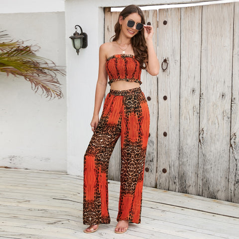 Summer Sexy Sleeveless 2 Piece Top Long Pant Matching Set CODE: KAR2167