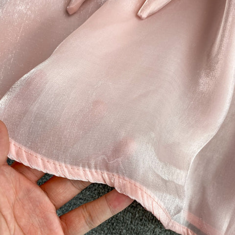 New V-neck Solid Color Bowknot Lantern Sleeves Loose Fashion Elegant Top CODE: KAR2171