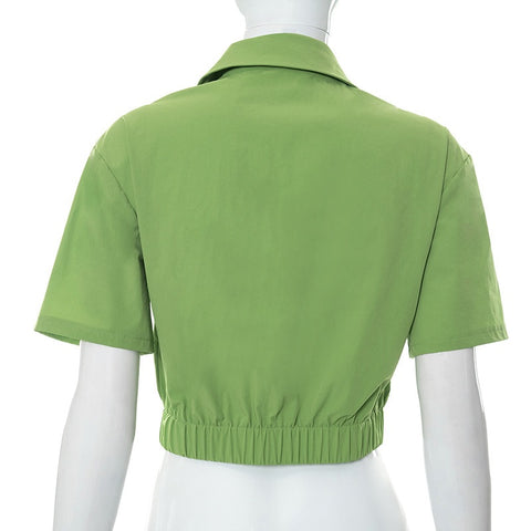 New Short Sleeve Casual Slim Fit Crop Top CODE: KAR2172