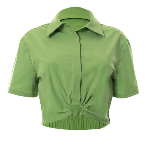 New Short Sleeve Casual Slim Fit Crop Top CODE: KAR2172