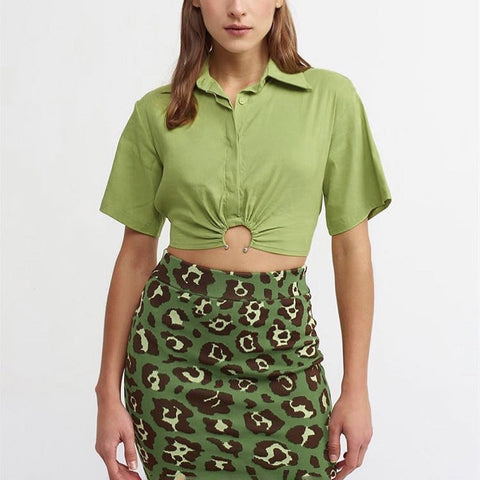 New Short Sleeve Casual Slim Fit Crop Top CODE: KAR2172