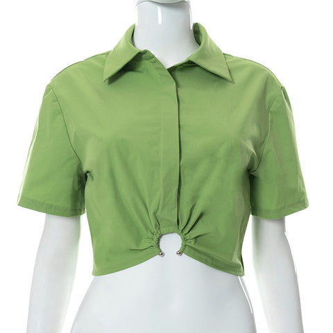 New Short Sleeve Casual Slim Fit Crop Top CODE: KAR2172