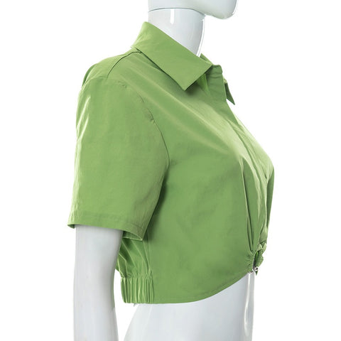 New Short Sleeve Casual Slim Fit Crop Top CODE: KAR2172