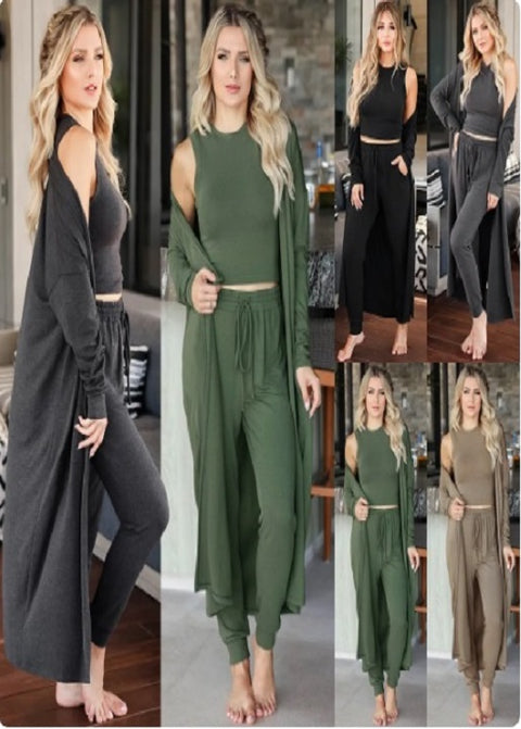 New fashion knitting slim temperament vest pant three piece set CODE: KAR2177