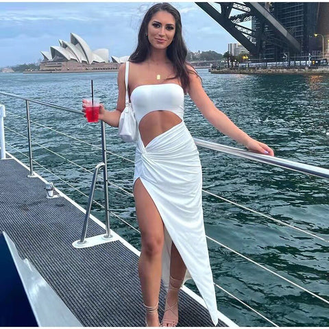 Summer Sexy High Split Cut Out Strapless Backless Long Maxi Dress CODE: KAR2181