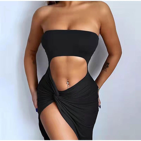 Summer Sexy High Split Cut Out Strapless Backless Long Maxi Dress CODE: KAR2181