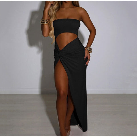 Summer Sexy High Split Cut Out Strapless Backless Long Maxi Dress CODE: KAR2181