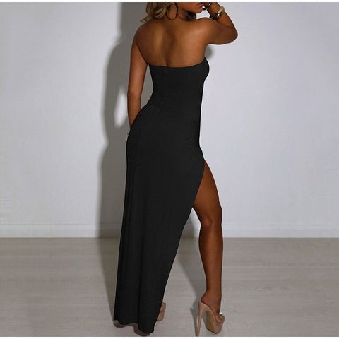Summer Sexy High Split Cut Out Strapless Backless Long Maxi Dress CODE: KAR2181