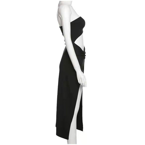 Summer Sexy High Split Cut Out Strapless Backless Long Maxi Dress CODE: KAR2181