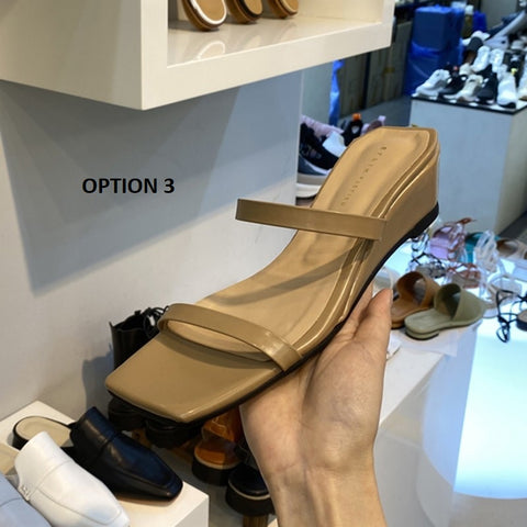 New Fashion Leisure Square Toe Wedges High Heeled Slippers CODE: KAR2187