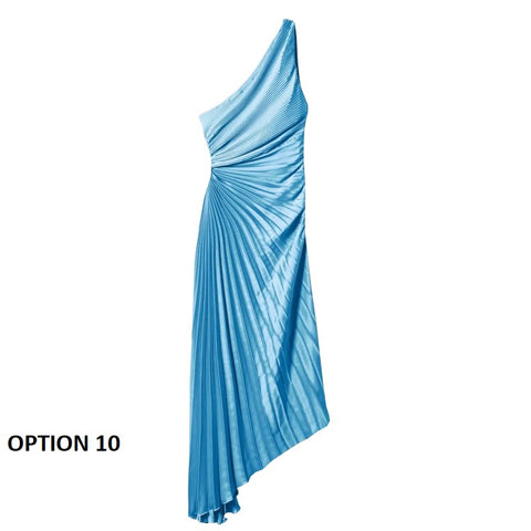 New Sexy One-Shoulder Sleeveless Satin Asymmetric Floral Long Dress CODE: KAR2190