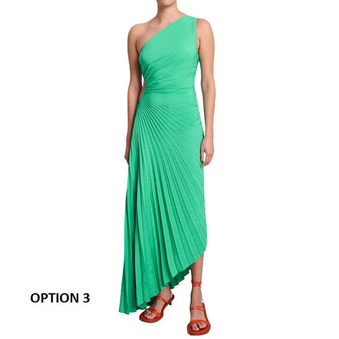 New Sexy One-Shoulder Sleeveless Satin Asymmetric Floral Long Dress CODE: KAR2190
