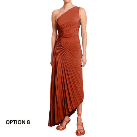 New Sexy One-Shoulder Sleeveless Satin Asymmetric Floral Long Dress CODE: KAR2190