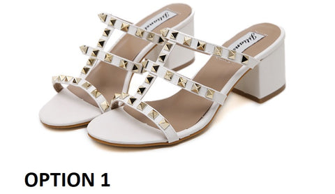 Sexy New Rivet Pointed Nude Bandage High Buckle Thin High-heel CODE: KAR2191