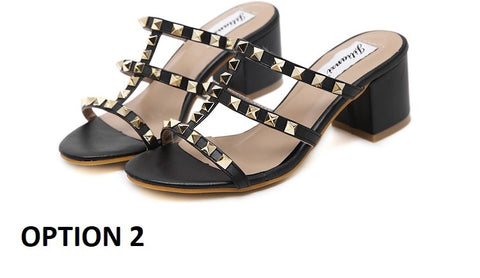 Sexy New Rivet Pointed Nude Bandage High Buckle Thin High-heel CODE: KAR2191