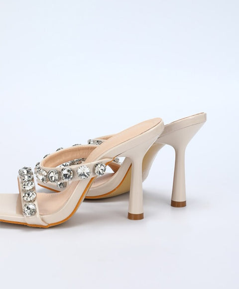 New Fashion Crystal Diamond Design Square Toe High heel Sandals CODE: KAR2192
