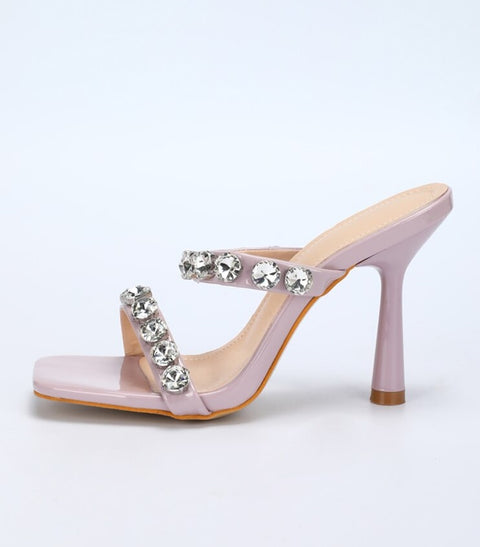 New Fashion Crystal Diamond Design Square Toe High heel Sandals CODE: KAR2192