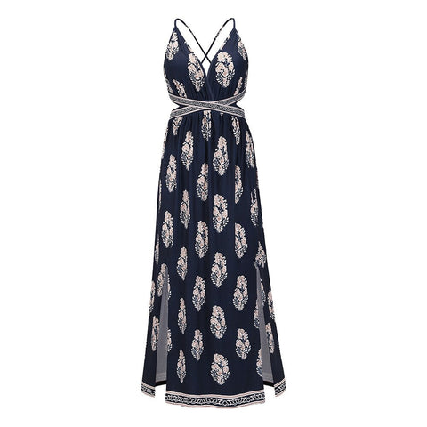 Summer Casual Elegant Sexy Bohemian Backless Long Maxi Dress CODE: KAR2193